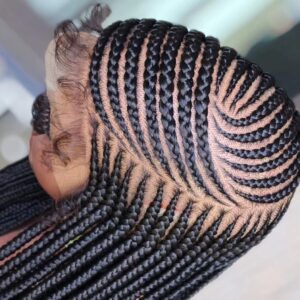 Micro Braid Lace Front Wig - Black