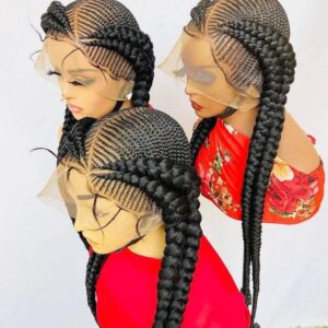 Knotless Box Braid Wig with Space Buns